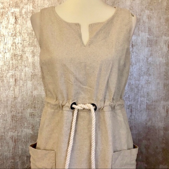 Anthropologie MAEVE Flaxen Shimmer Linen Dress - Picture 2 of 6